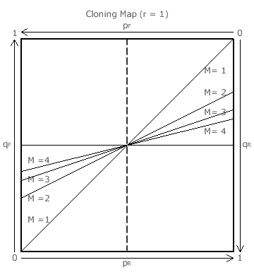 r = 1 map