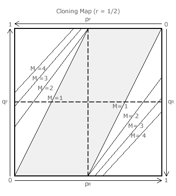 r = 1/2 map